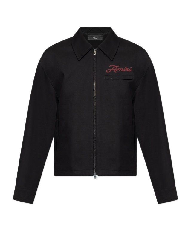 Amiri Embroidered Jacket With Front Pocket And Collar In Black