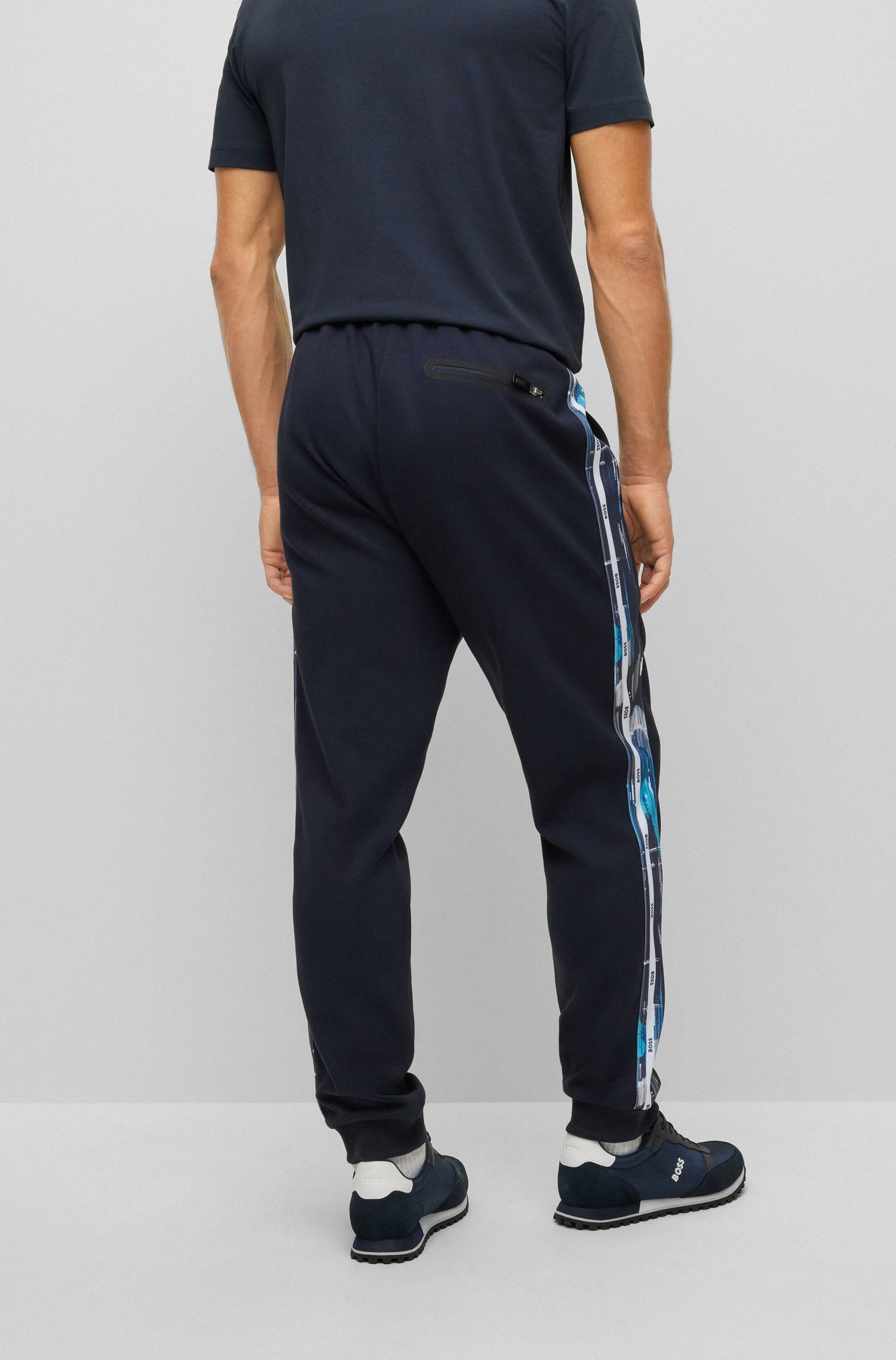 HUGO BOSS SIDE STRIPE-PRINT TRACK PANTS