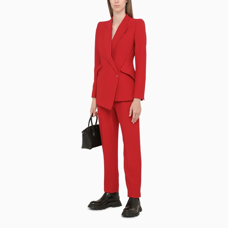 Alexander Mcqueen High-waist Tailored Trousers In Red