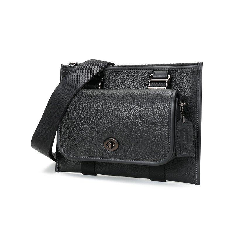 Coach Black Logo Shoulder Bag In Black