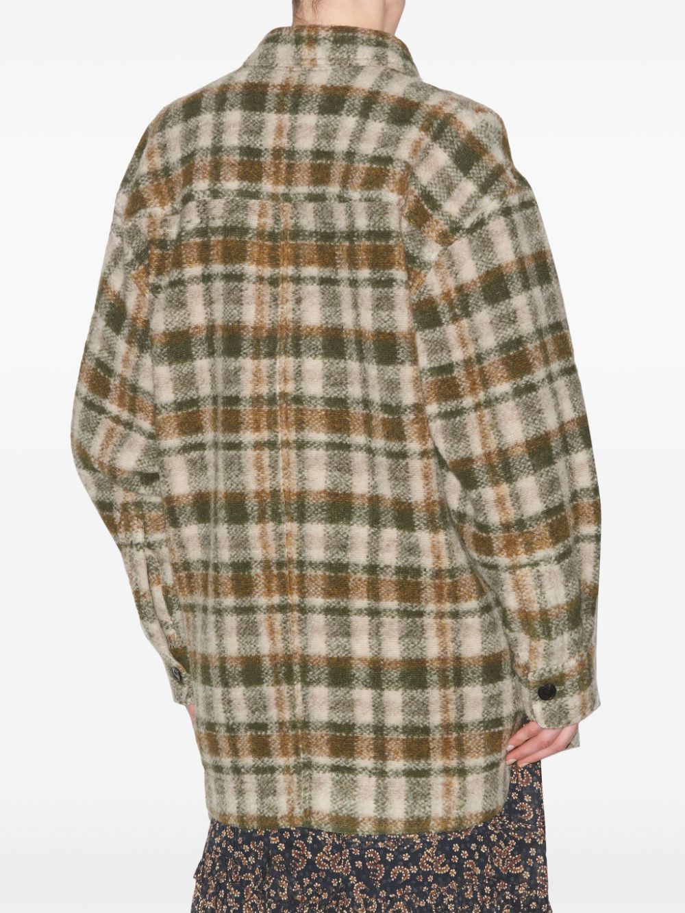 Isabel Marant Étoile Check Pattern Asymmetric Hem Coat In Nude