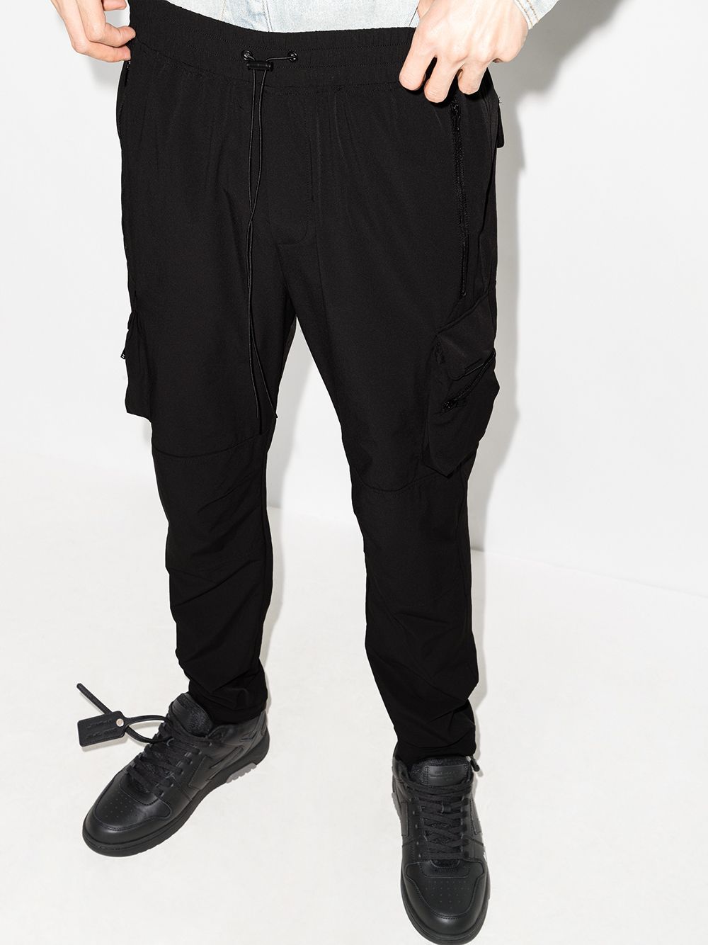 Represent Stretch Nylon Cargo Pant With Pockets In Black