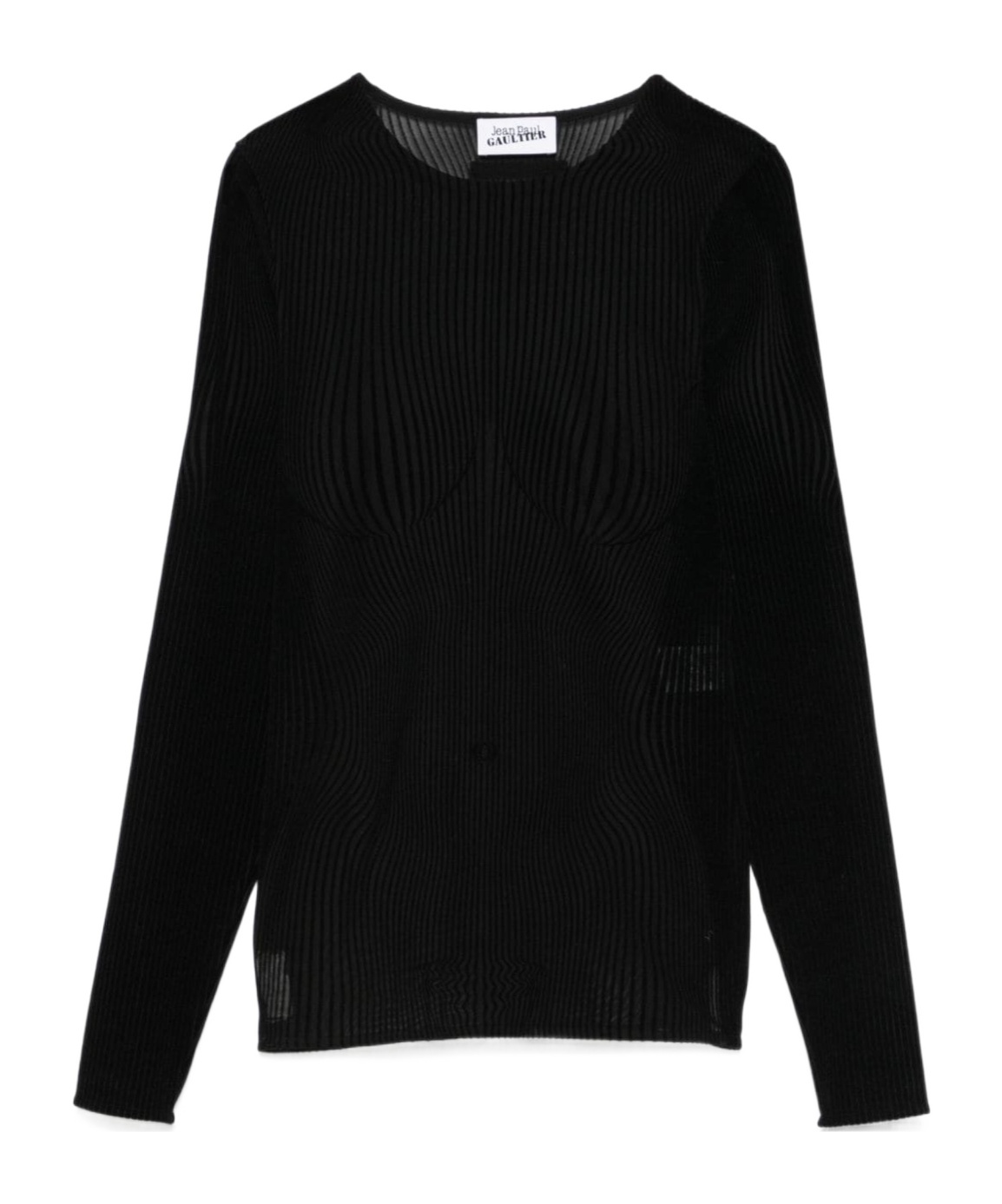 Jean Paul Gaultier Women Morphing Pinstripes Top In Black