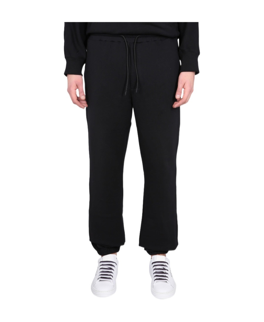 Msgm Logo-print Cotton Track Pants In Black