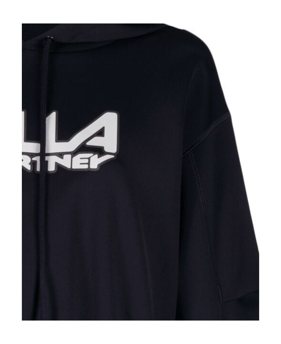 Stella Mccartney Logo-print Scuba Hoodie In Black
