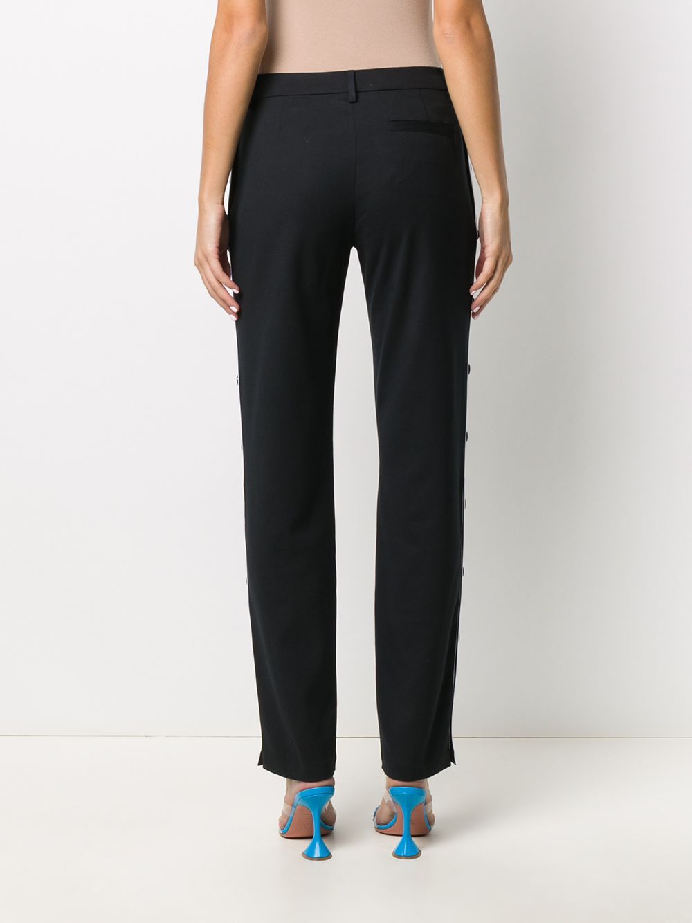 Moschino Side Button Casual Pants In Black