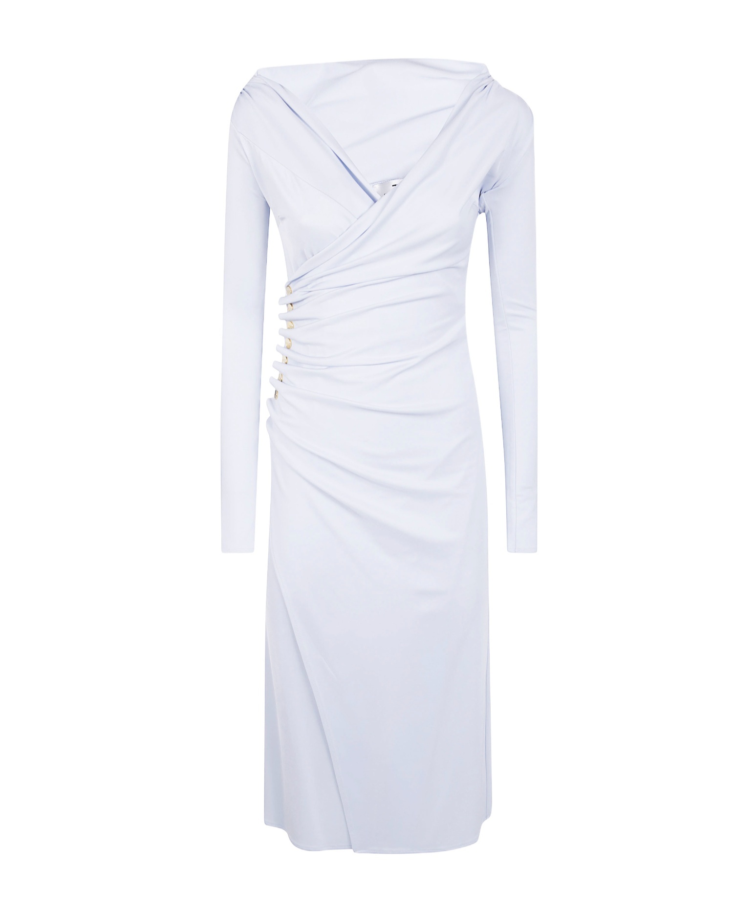 Elisabetta Franchi Draped Button-detail Dress In White