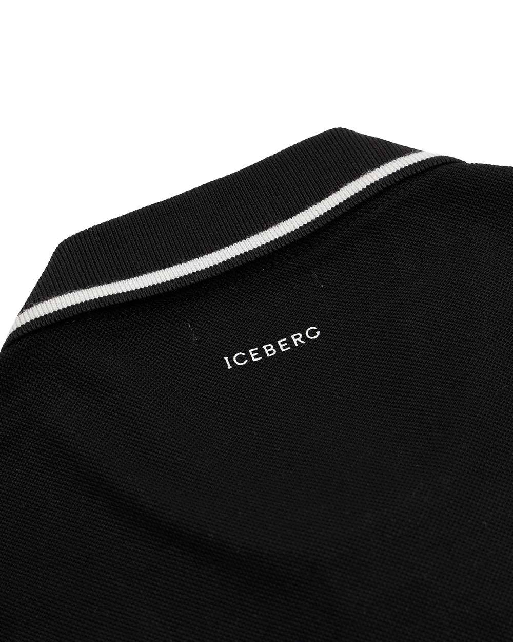 Iceberg Printed Pattern Polo Shirt In Black