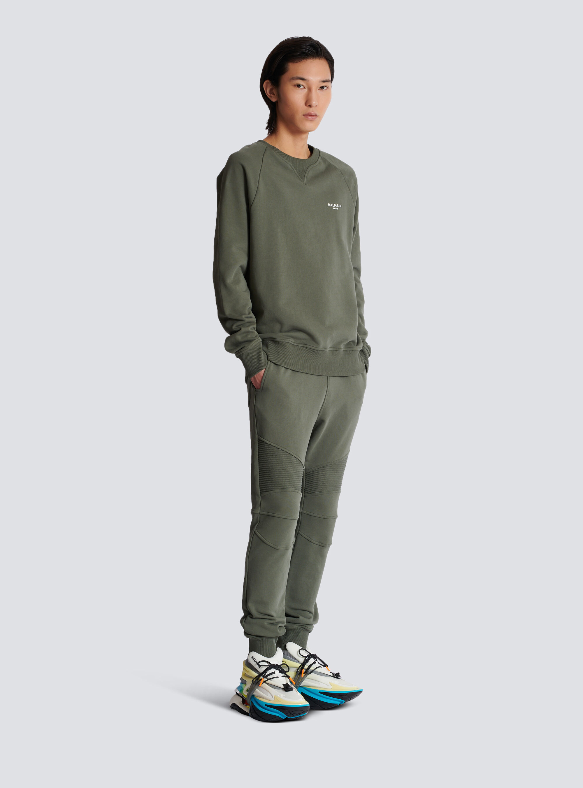 BALMAIN BALMAIN PARIS FLOCKED SWEATSHIRT