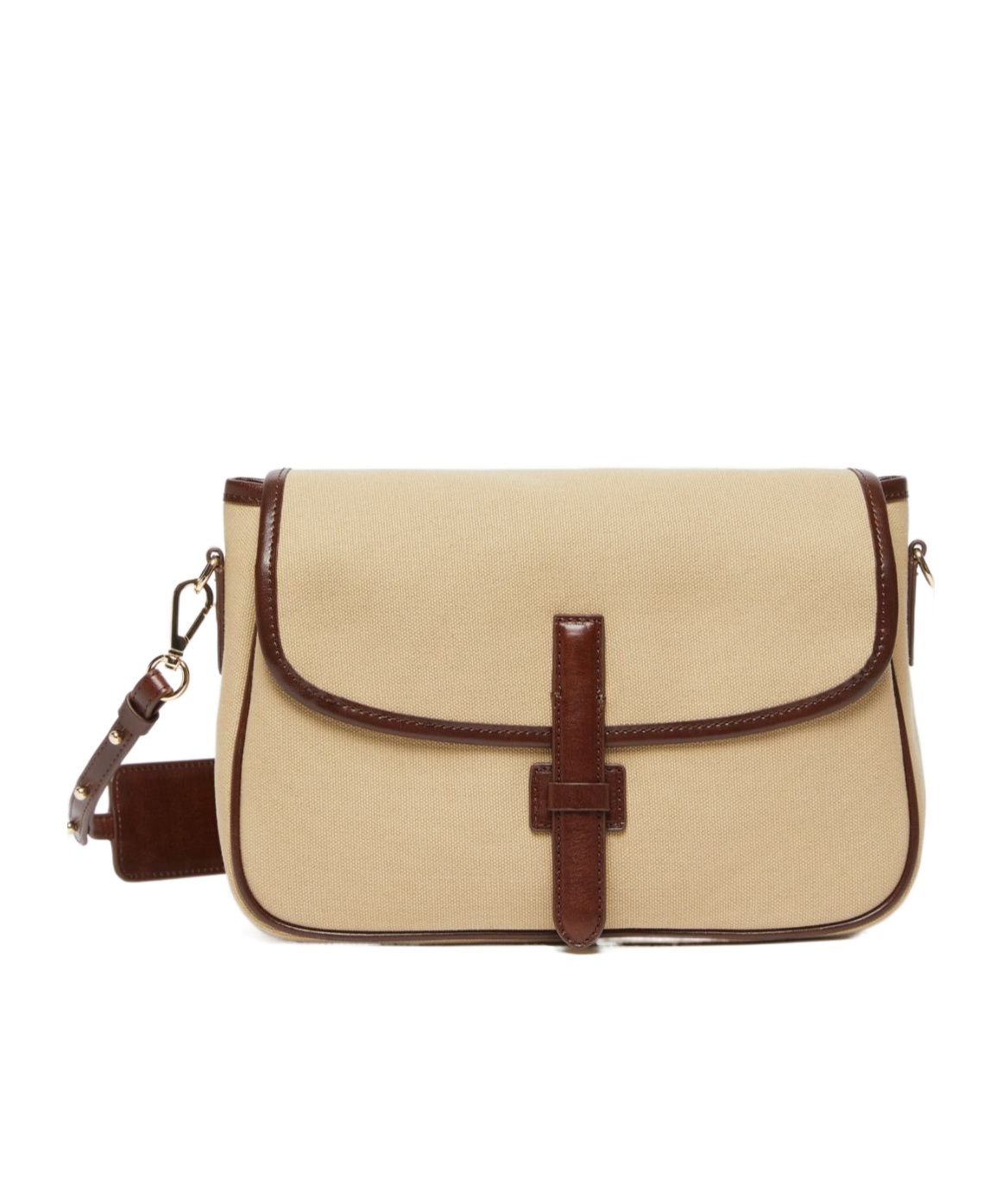 WEEKEND MAX MARA CANVAS AND LEATHER SHOULDER BAG