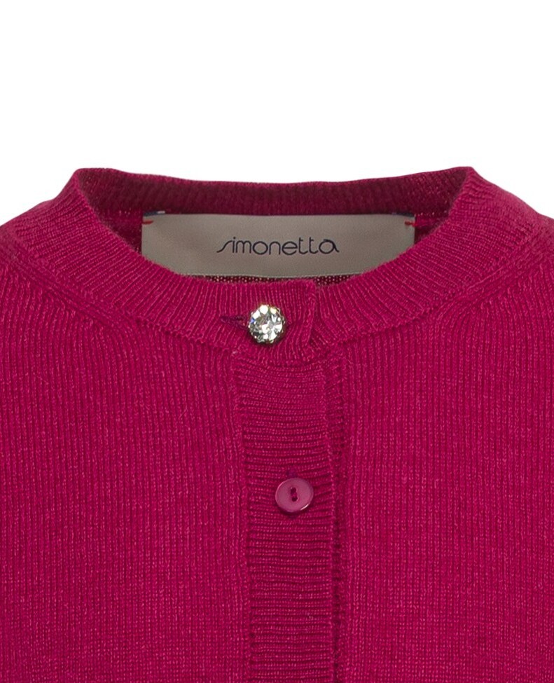 Simonetta Long-sleeved Knitted Cardigan In Red