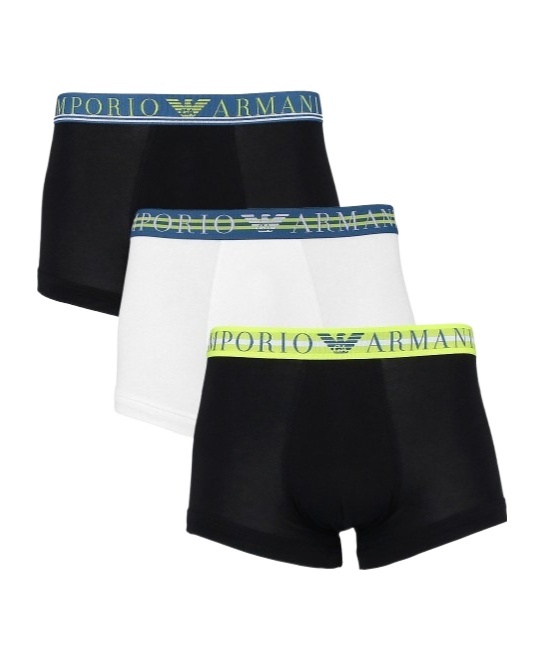 Emporio Armani Logo-embroidered Three-pack Boxers In Black