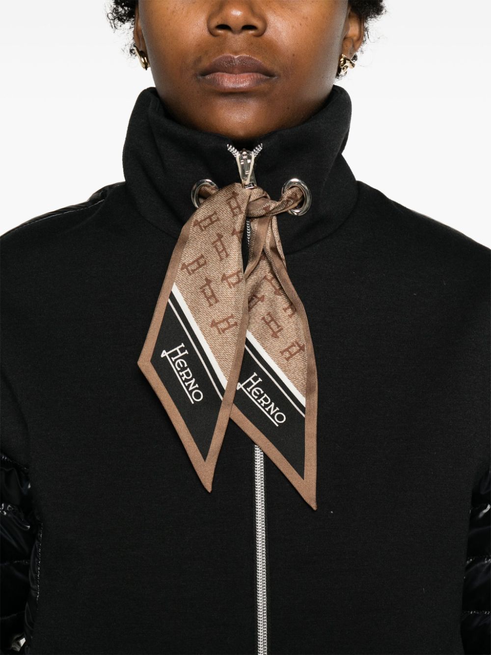 Herno Yoga Padded Bomber Jacket In Black
