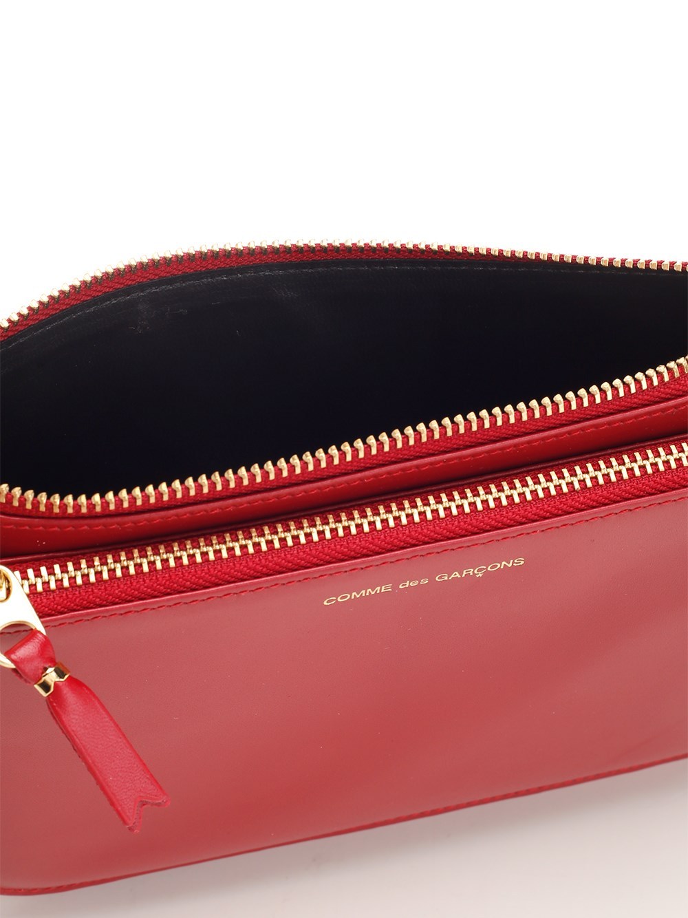 Comme Des Garçons Logo Wallet In Red