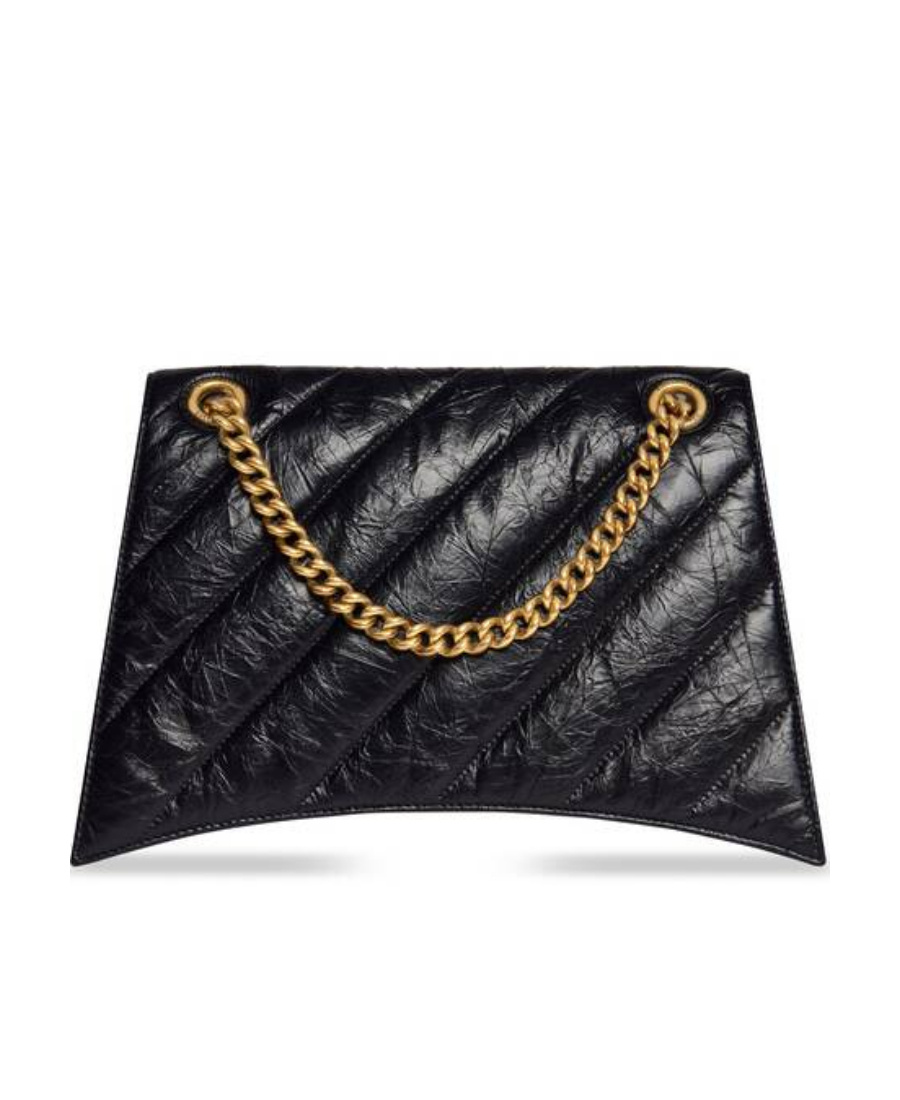 Balenciaga Hourglass S Quilted Shoulder Bag In Black