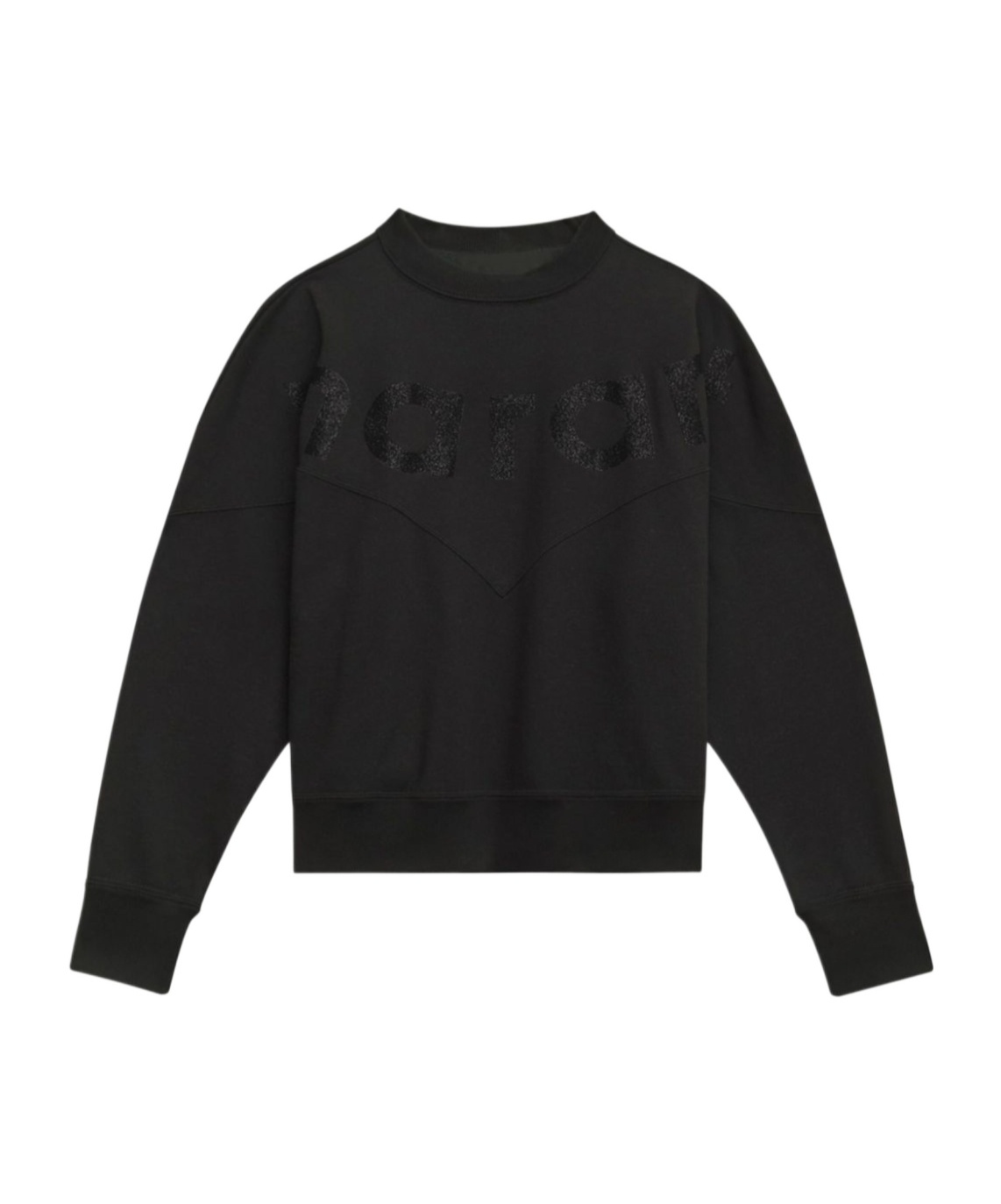 Isabel Marant Étoile Houston Glitter Logo Crewneck Sweatshirt In Black