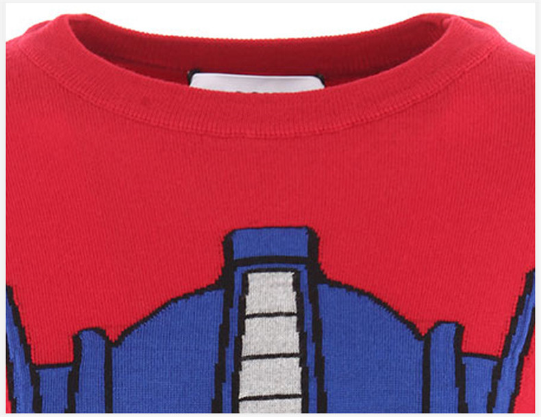 Moschino Robot Pattern Sweater Dress In Red