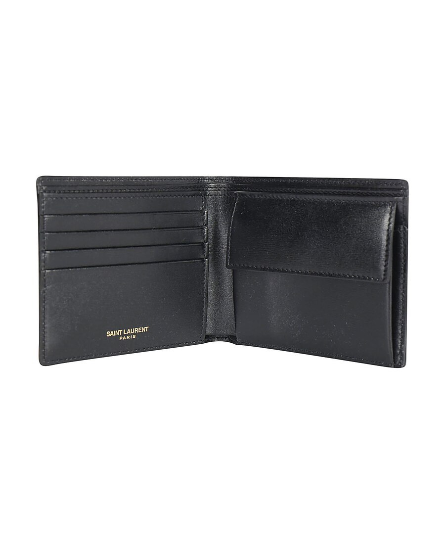 Saint Laurent Clean Lines Bi-fold Horizontal Wallet In Black