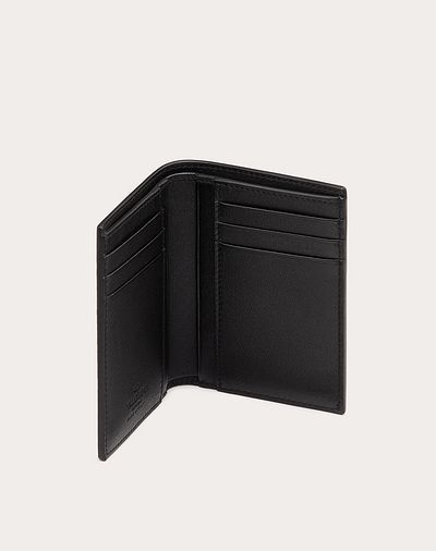 Valentino Vlogo Leather Cardholder In Black