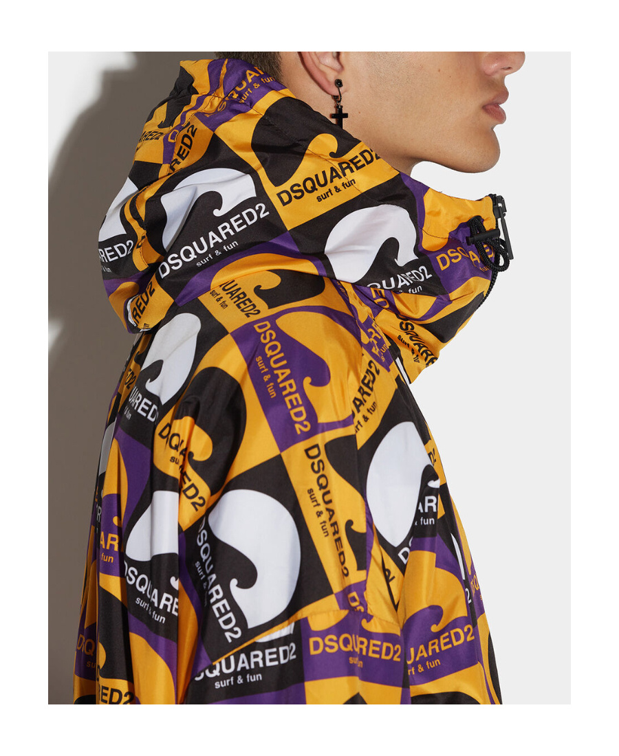 Dsquared2 Logo-print Hooded Jacket In Multicolor