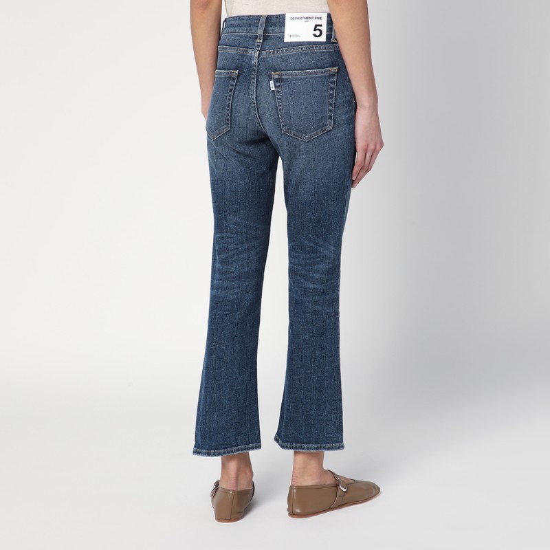 Department Five Department 5 Washed Blue Clar Bootcut Jeans In Blue
