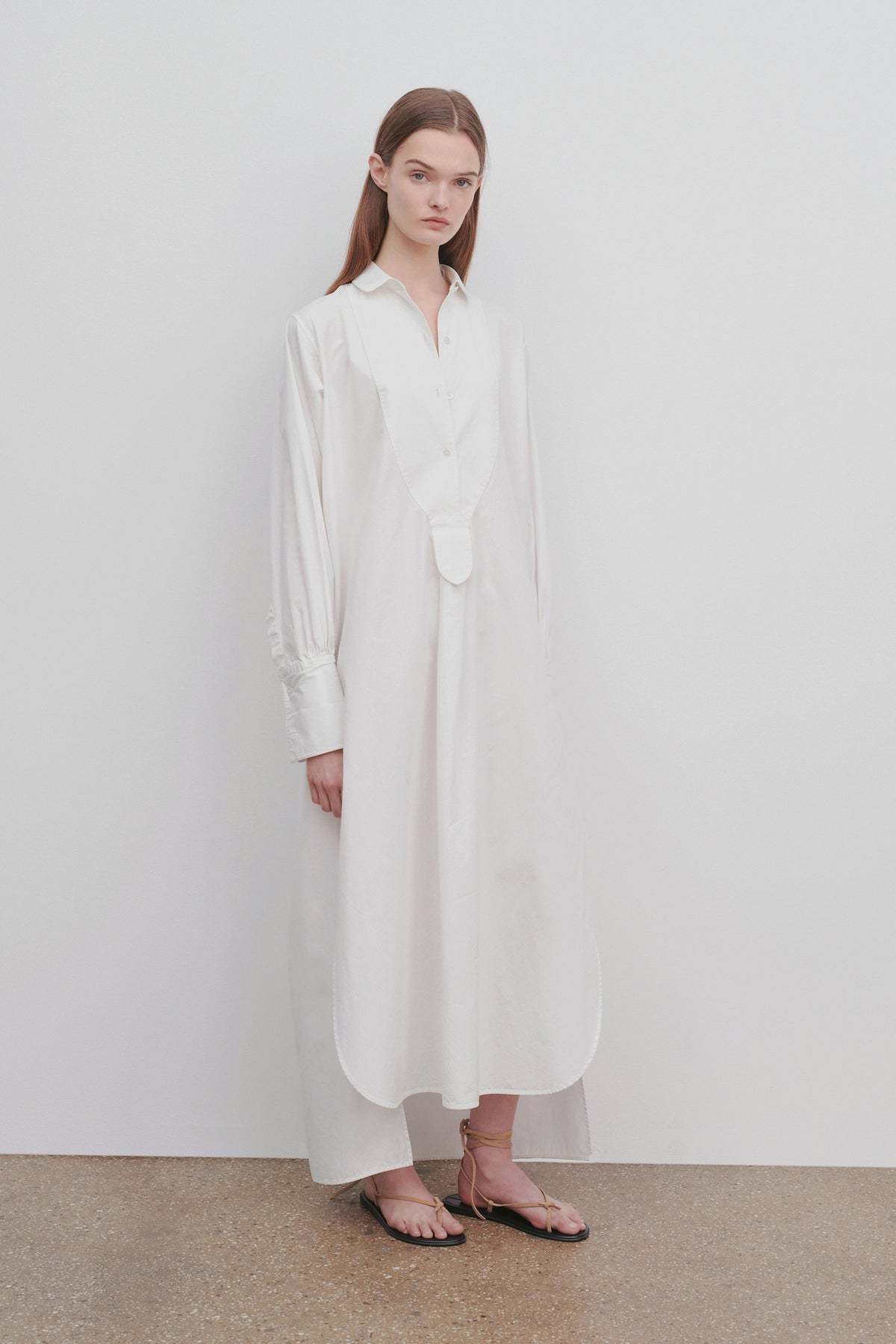 The Row Cosette Button-down Dress In White