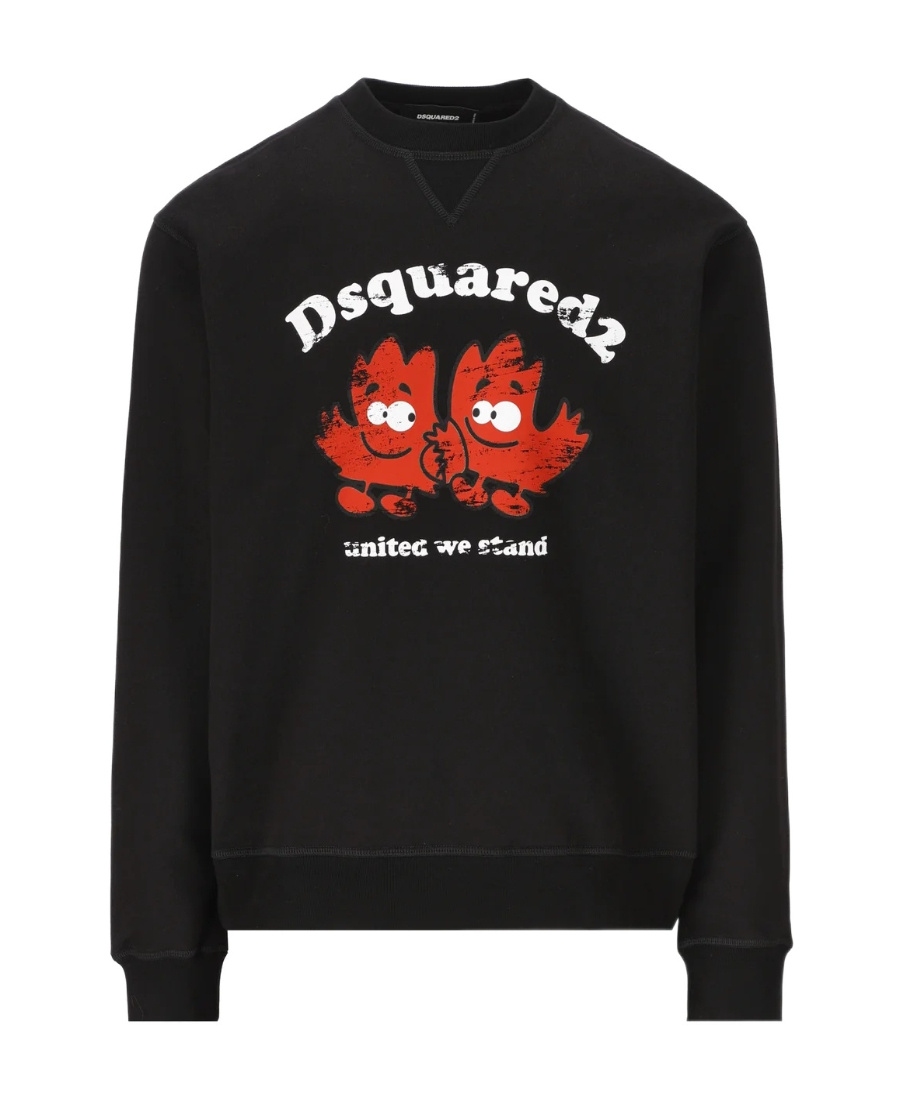 Dsquared2 Logo-print Cotton Sweatshirt In Black