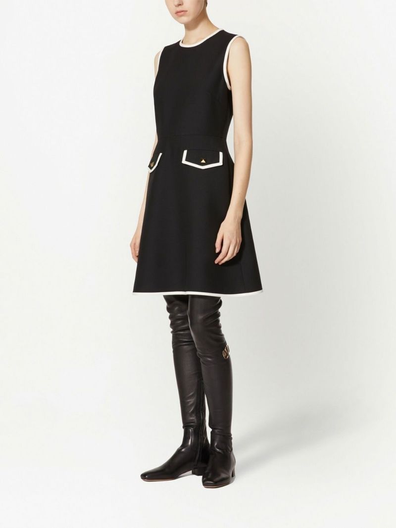 Valentino Roman Stud Sleeveless Dress In Black
