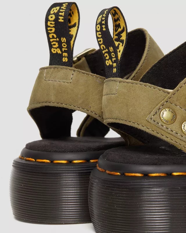 Dr. Martens' Khaki Gryphon Quad Sandals In Black