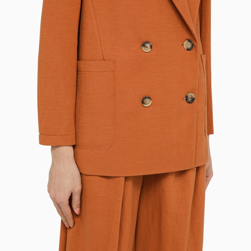 Shop Harris Wharf London Notched-lapels Single-breasted Blazer In Orange