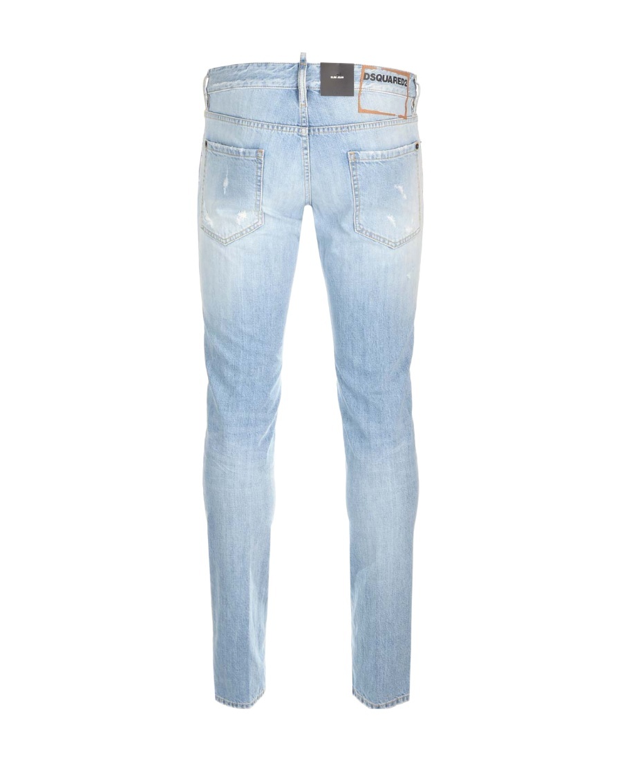 Dsquared2 Distressed Five-pocket Cotton Stretch Jeans In Blue