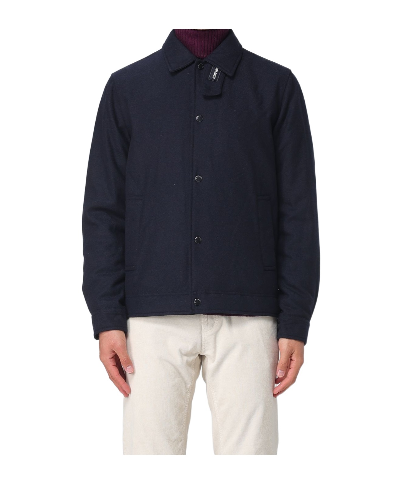 Woolrich Wool Buttoned Shirt Jacket In Black