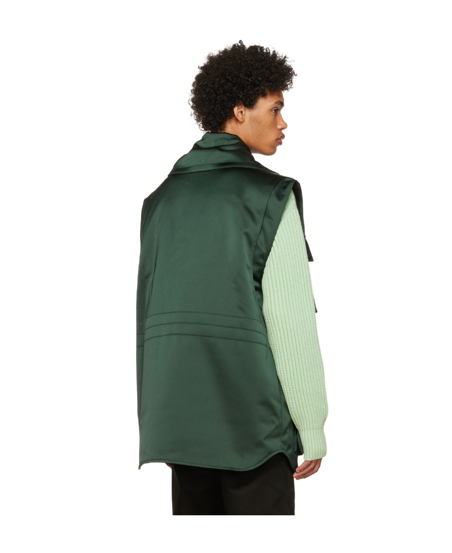 Ami Alexandre Mattiussi Pocket-detail Flared Gilet In Green
