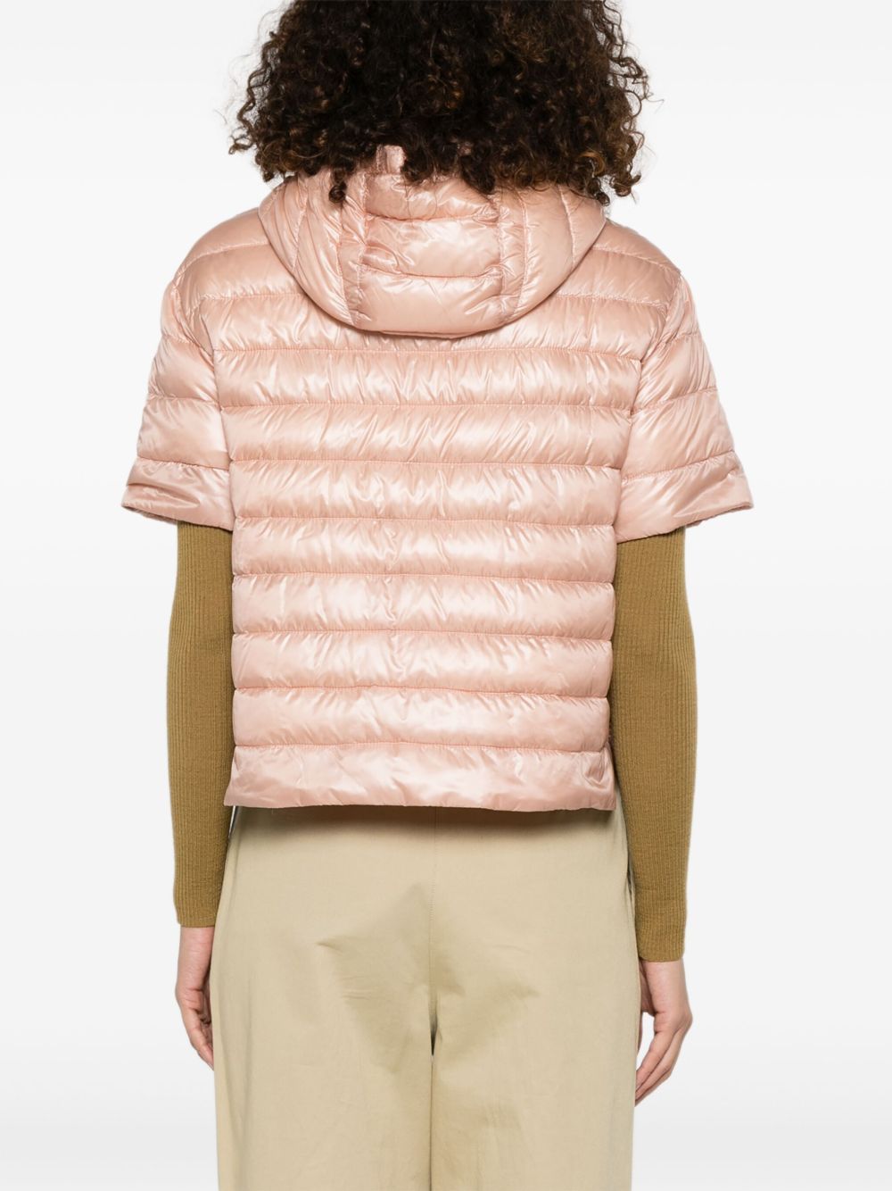 Herno Women Nylon Short Down Jacket In Pink