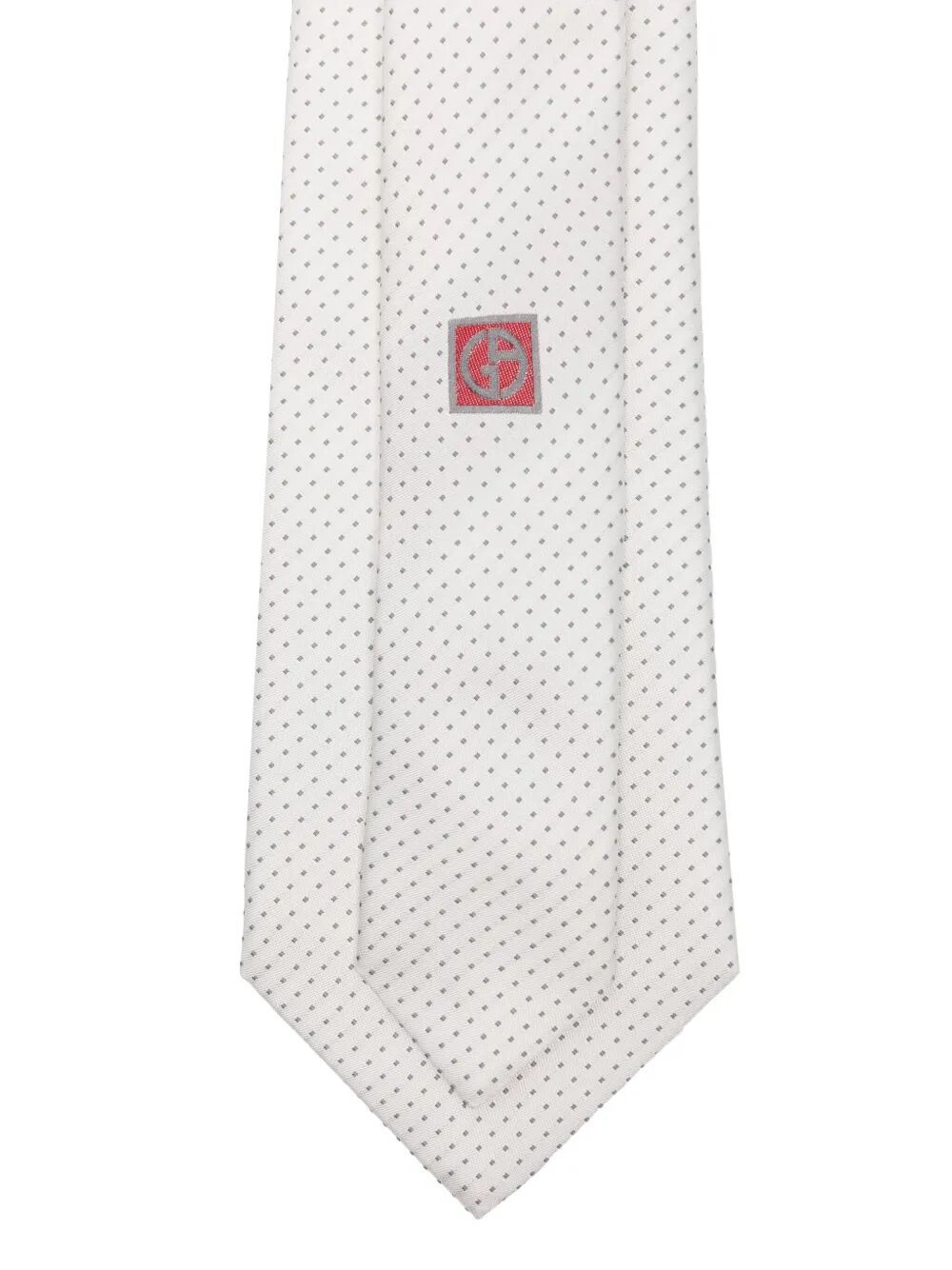 Giorgio Armani Patterned-jacquard Silk Tie In White