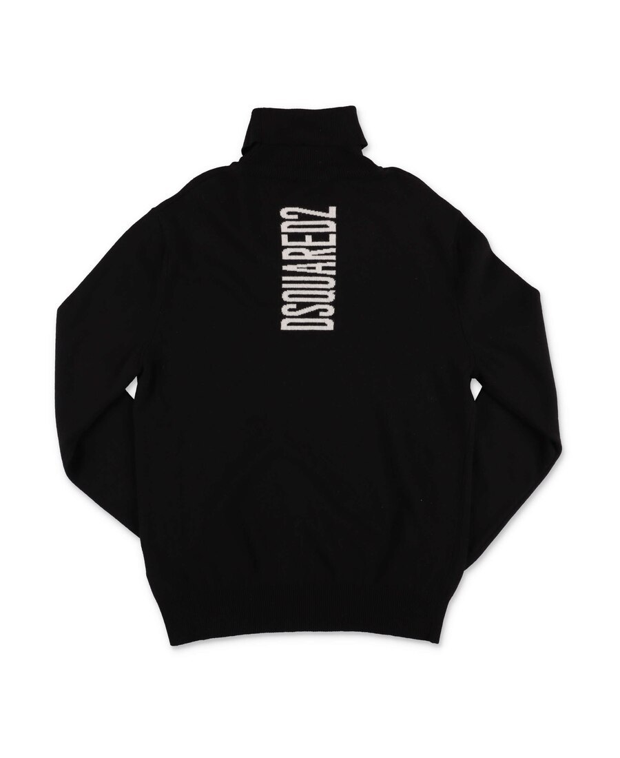 Shop Dsquared2 Black Logo Inlaid Sweater