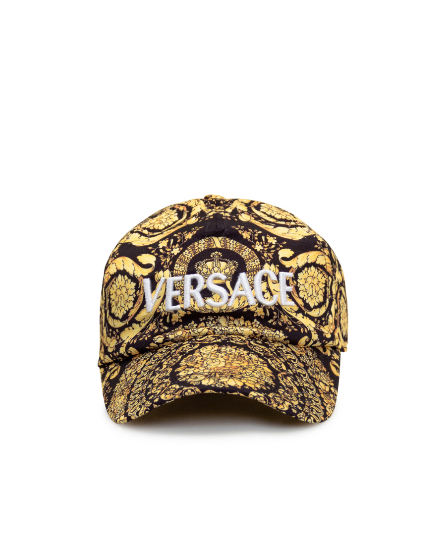 VERSACE BAROQUE LOGO-EMBROIDERED CAP 