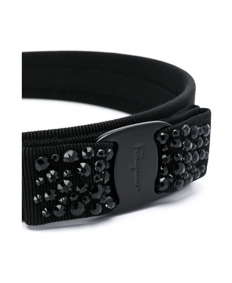 Ferragamo Salvatore  Bow-embellished Headband In Black