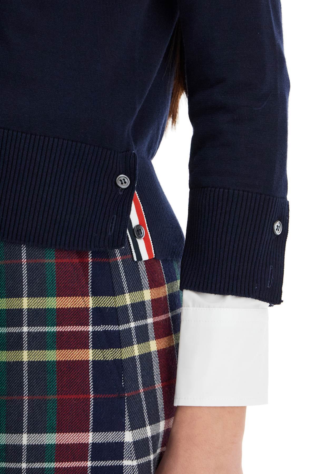 Thom Browne Cotton 4-bar Card In Black