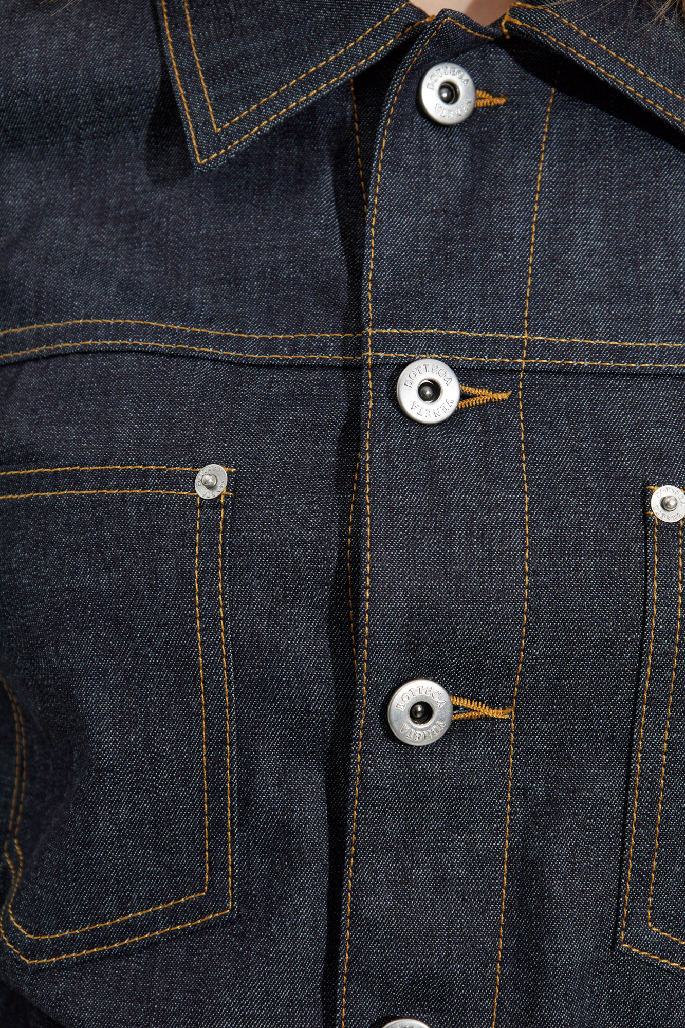 Bottega Veneta Denim Jacket Collared Chest Pockets