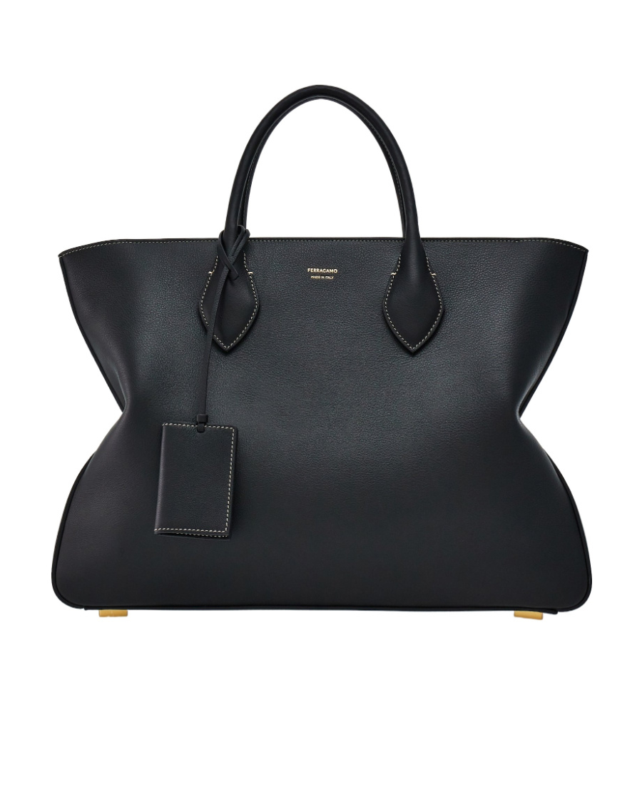 Shop Ferragamo Top Handle Shoulder Bag In Black