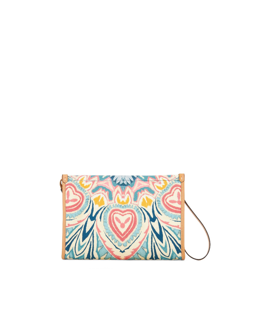 Etro Paisley-print Logo Clutch Bag In Multicolor