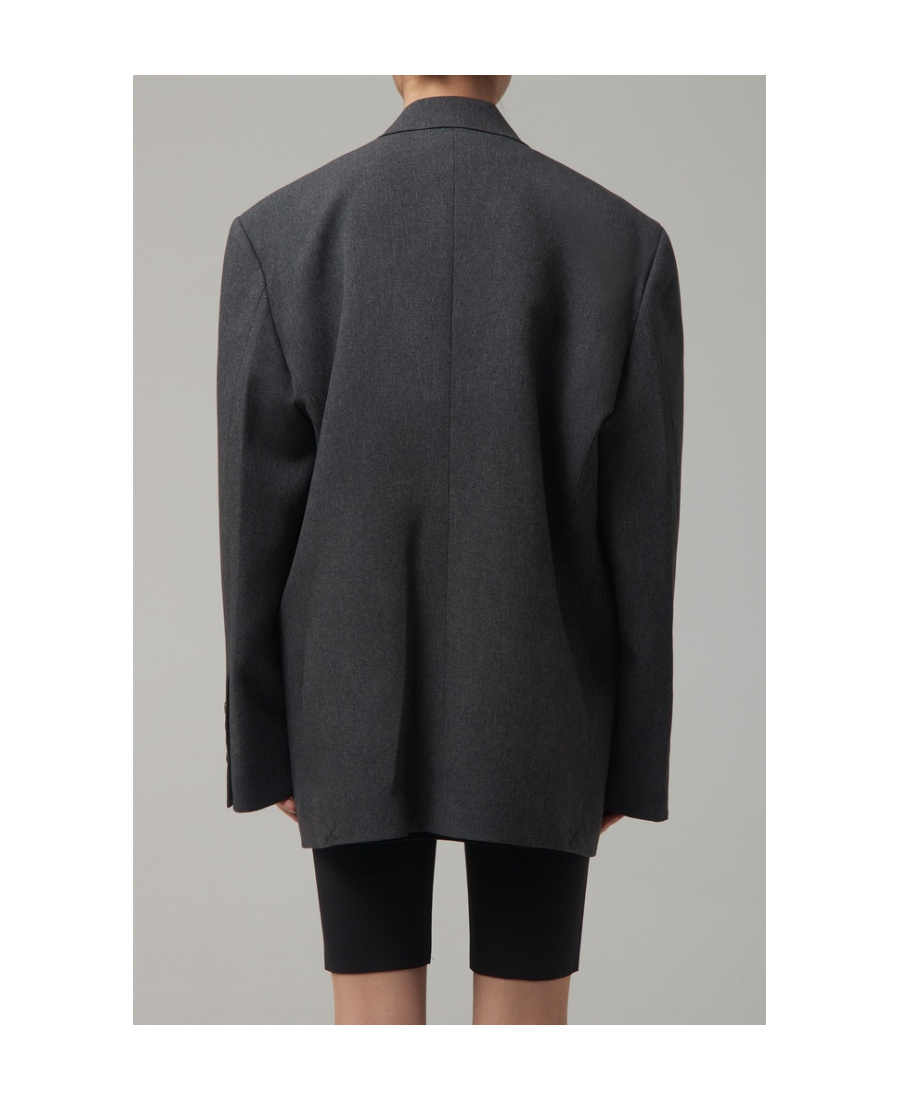 Shop We11 Done Logo-patch Notched-lapels Blazer In Black