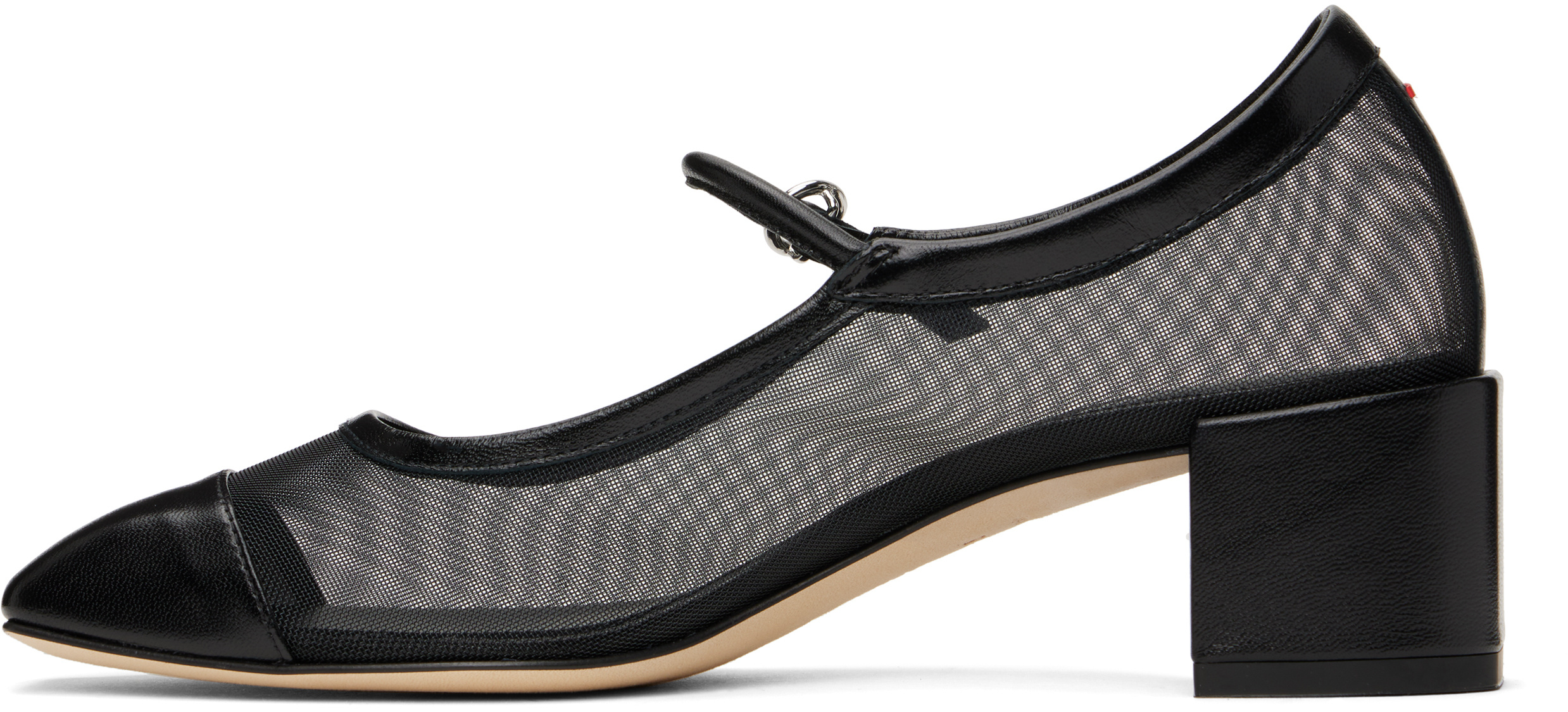 Aeyde Aline Mesh Mary Janes In Black