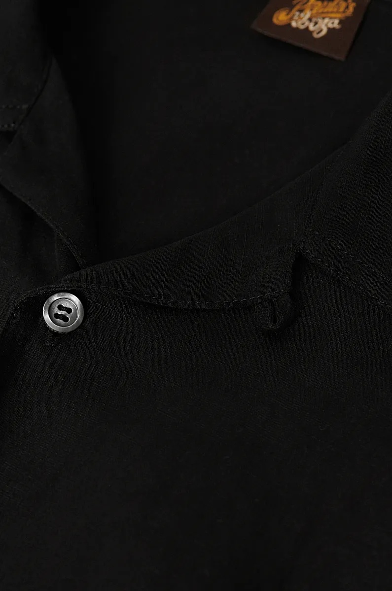 Loewe Short-sleeved Linen And Viscose Shirt In Black