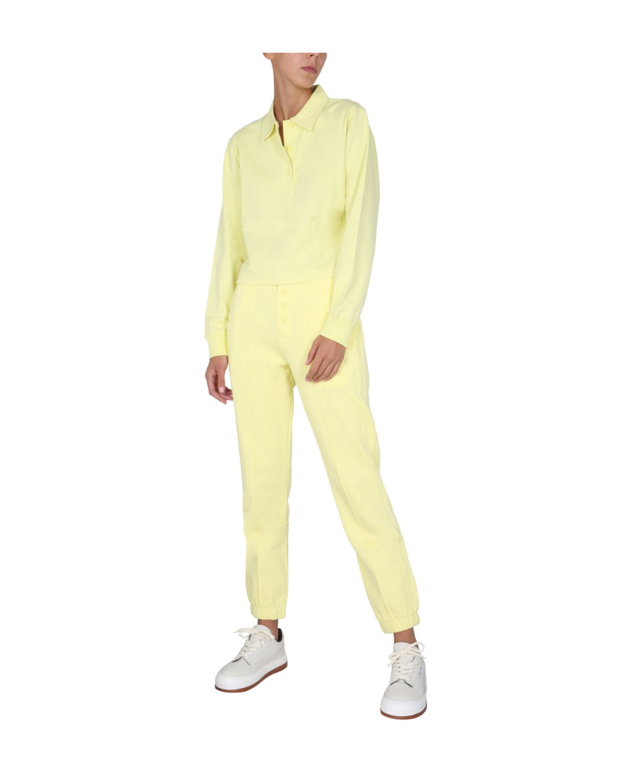 Helmut Lang Polo Shirt With Embroidered Logo In Yellow