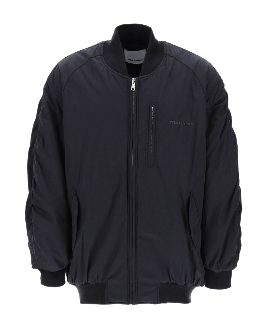 Isabel Marant Bakya Logo Embroidered Bomber Jacket In Black