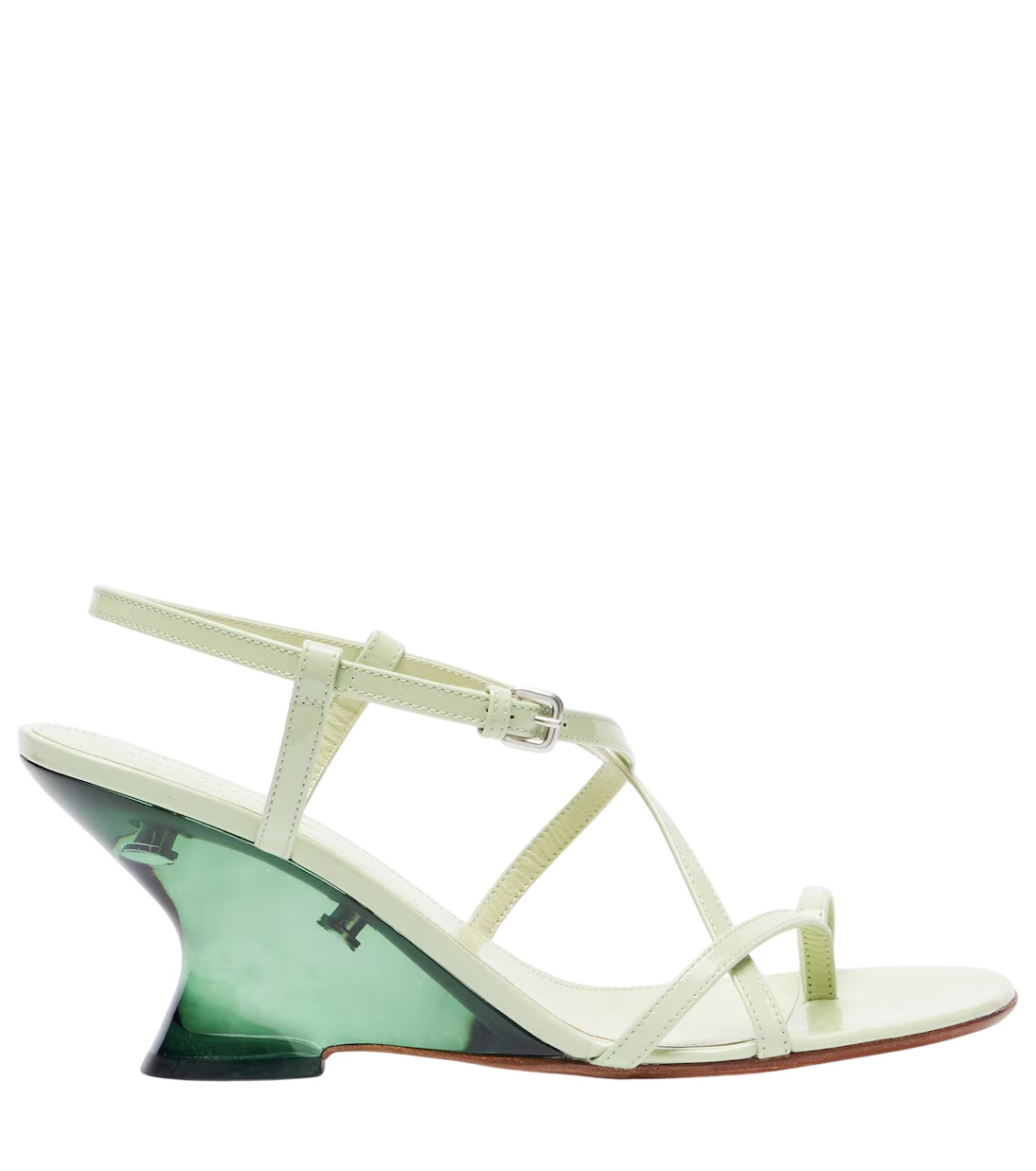 Dries Van Noten Round-toe High-heeled Sandals In Green