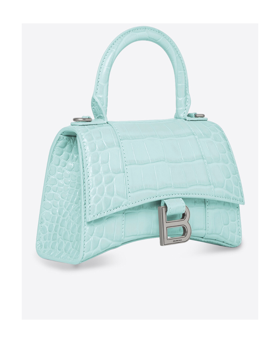 Balenciaga Hourglass Mini Tote Bag In Blue