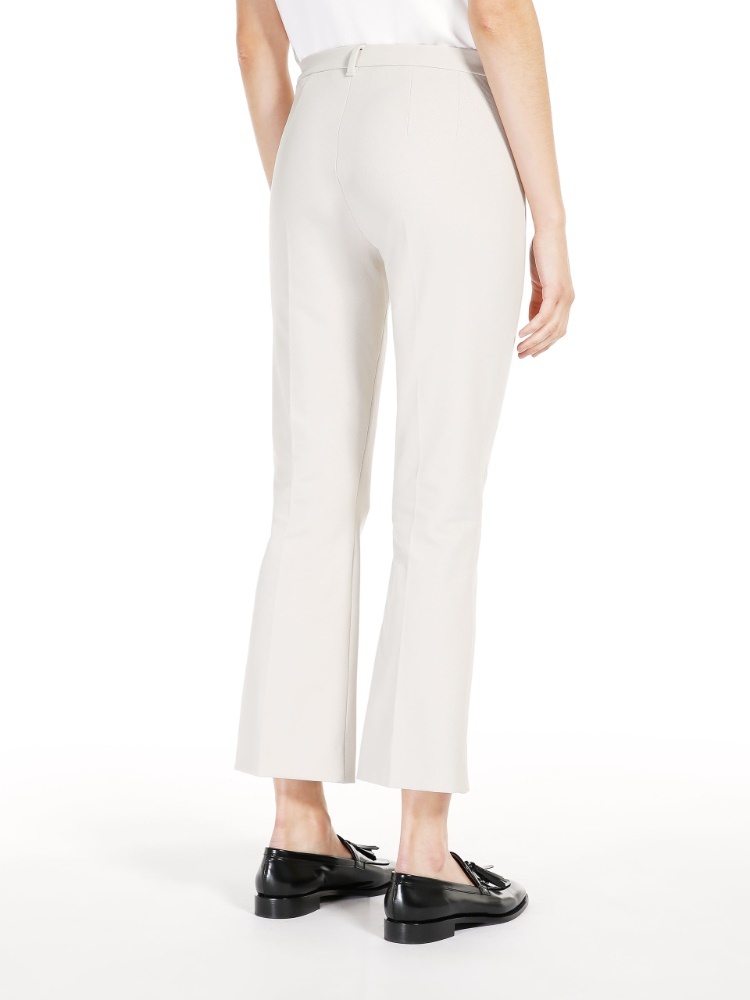 Max Mara Cotton Blended Casual Pants In White